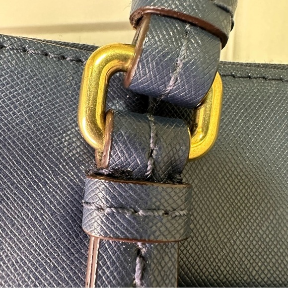 Coach Peyton Jordan Carryall Navy Blue Saffiano Leather Triple Compartment - Picture 7 of 14